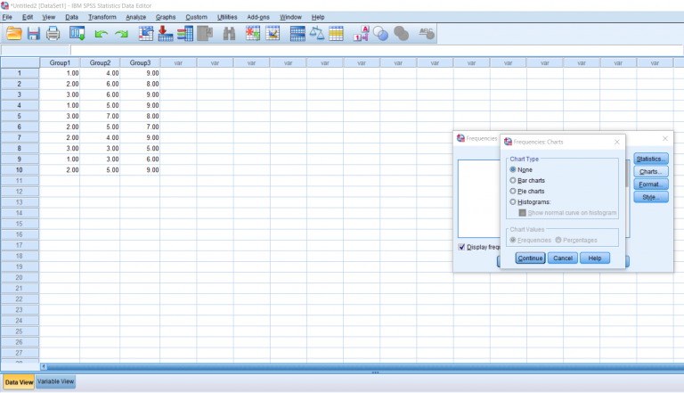 Screenshot of SPSS document